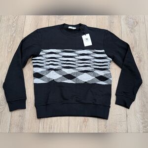 $690 Mens M MISSONI Chevron Cotton Sweater Black Medium